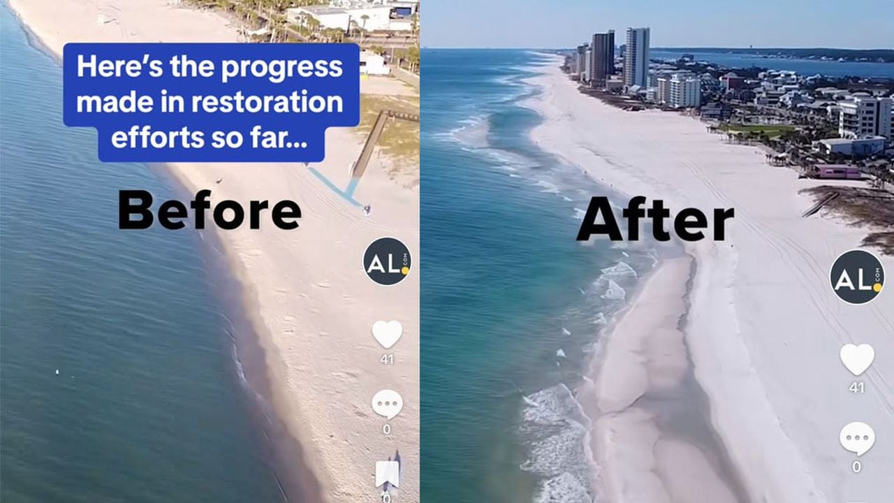 See the before and after video of Alabamaâs beaches restoration project