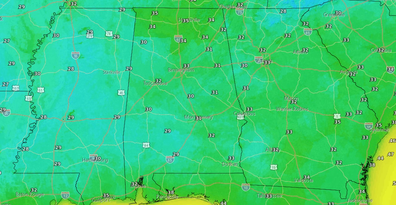 Friday-Saturday lows