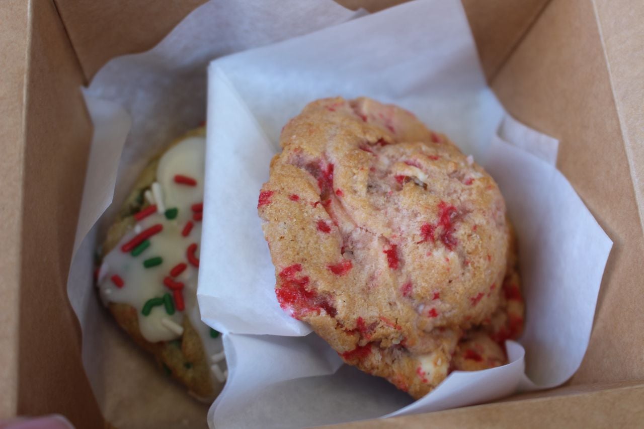 Jingle Bell Funfetti and Peppermint Crunch at Cookie Fix