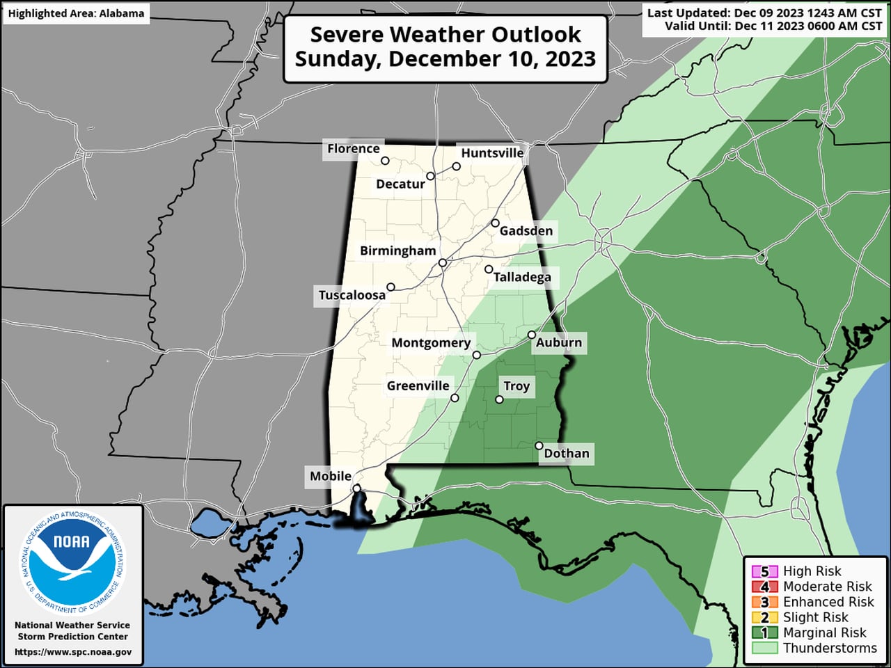 Tornado watch possible later today in Alabama