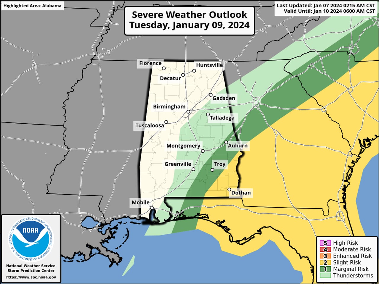 âHigh impactâ severe weather possible Monday in Alabama