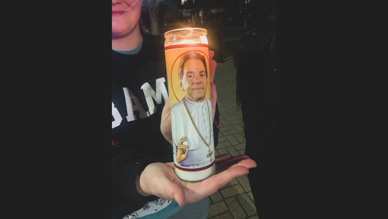 Nick Saban prayer candle