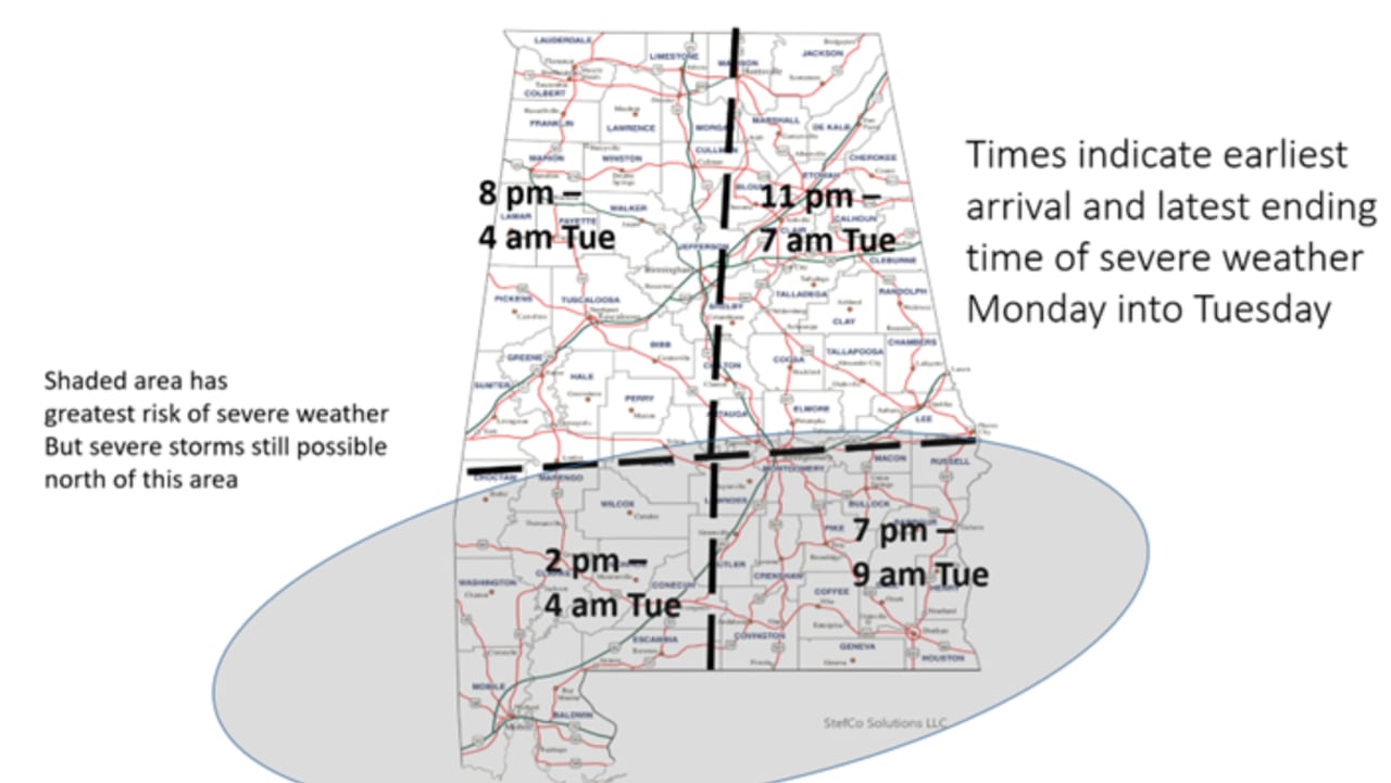 âSignificantâ weather event possible next week, Alabama EMA says; Times and places to know