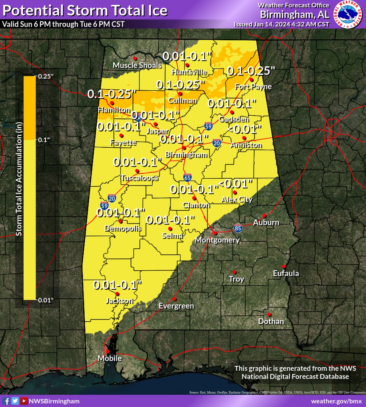 Alabama faces up to 5 inches of snow as dangerously cold weather lingers in winter storm