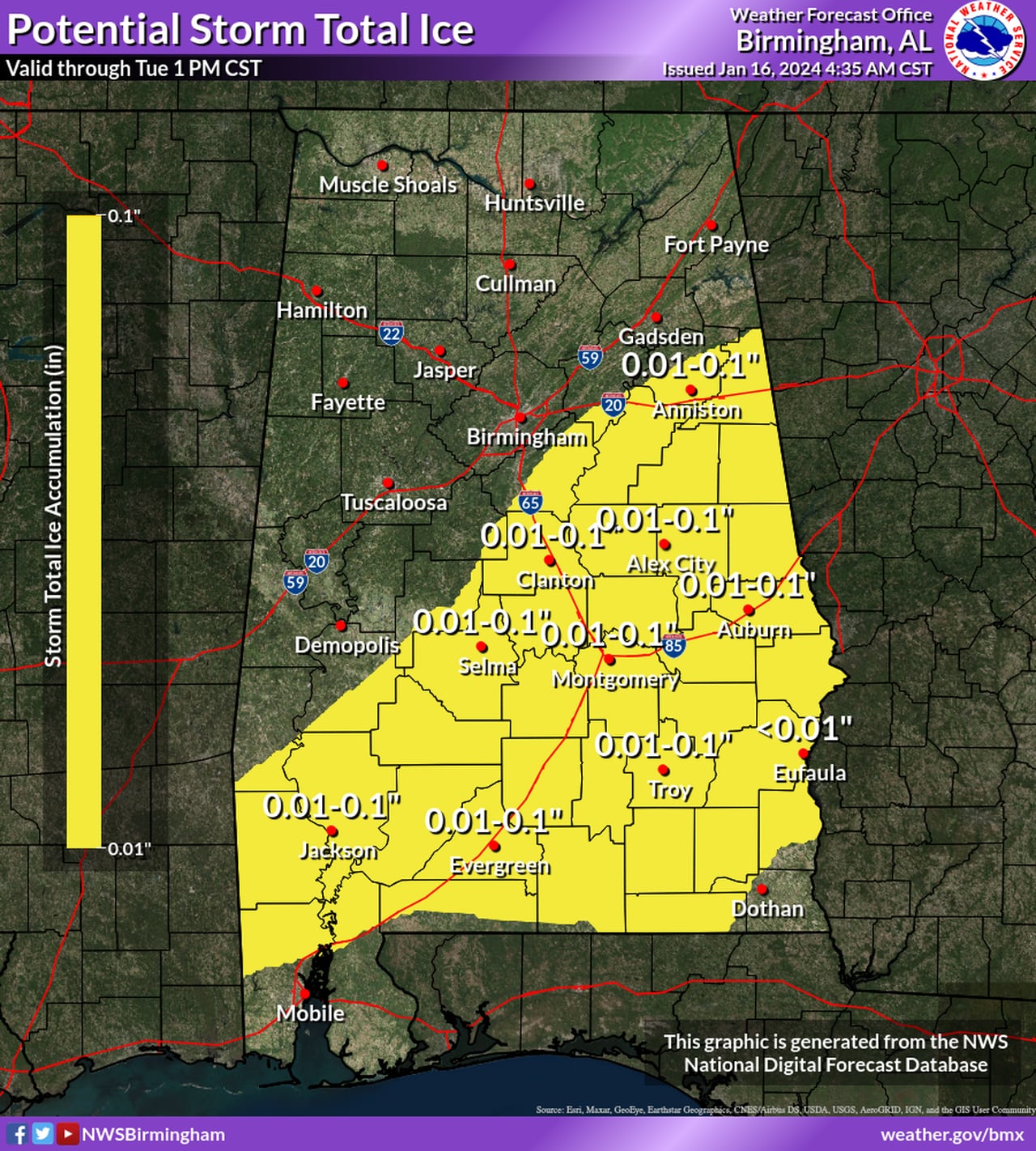 Coldest temperatures in âdecadesâ possible in parts of Alabama tonight