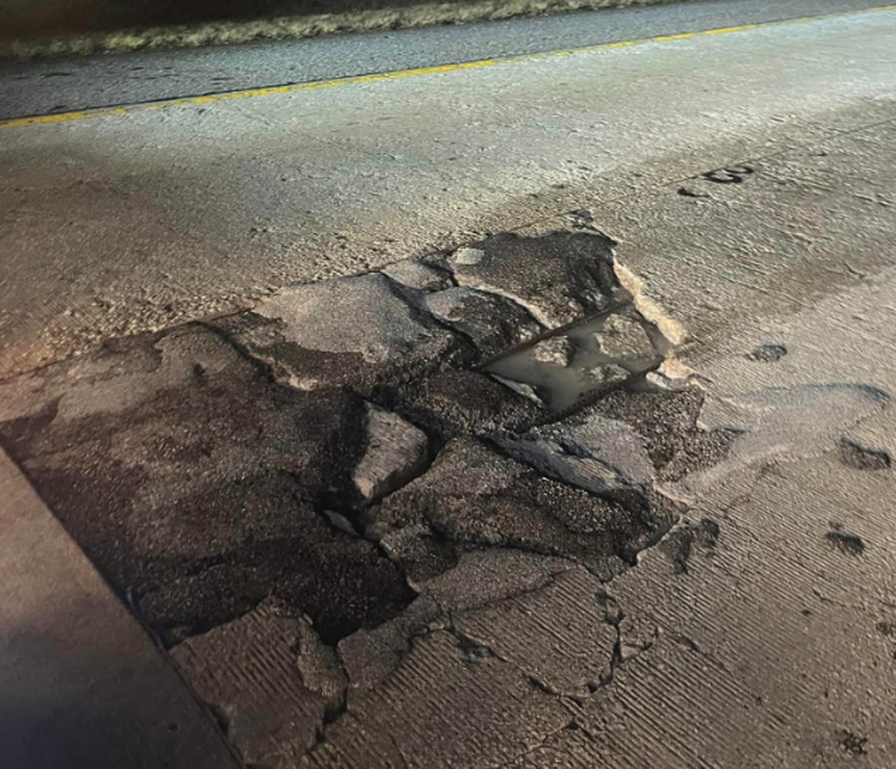 Giant pothole on I-459 causes tire blowouts on 7 vehicles