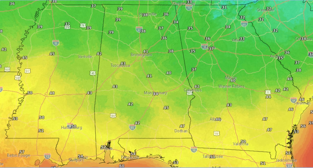 Tuesday a.m. lows