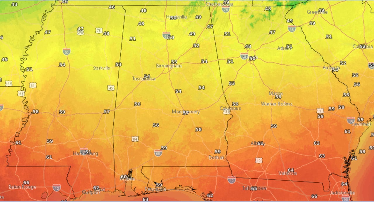 Highs in the 60s? Theyâre on the way to Alabama next week