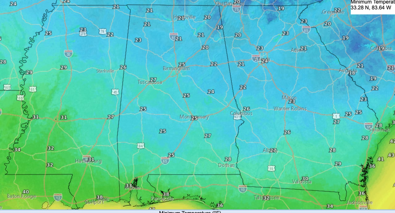 Monday a.m. lows