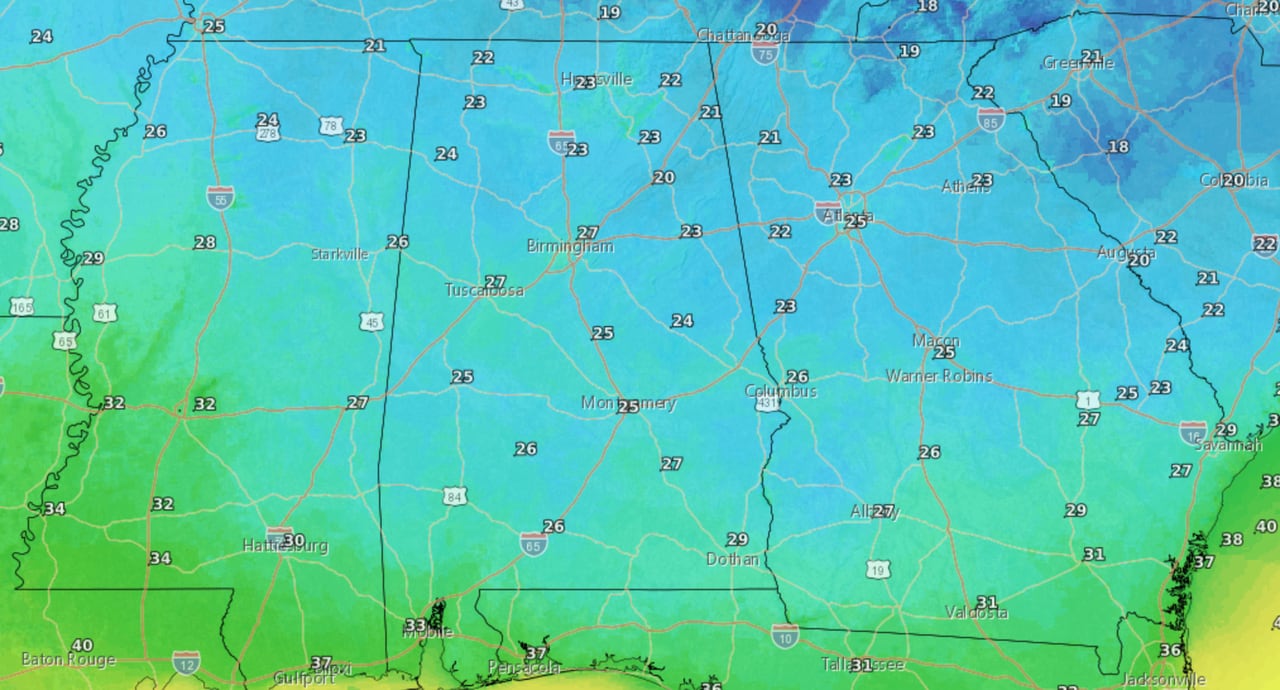 Monday a.m. lows