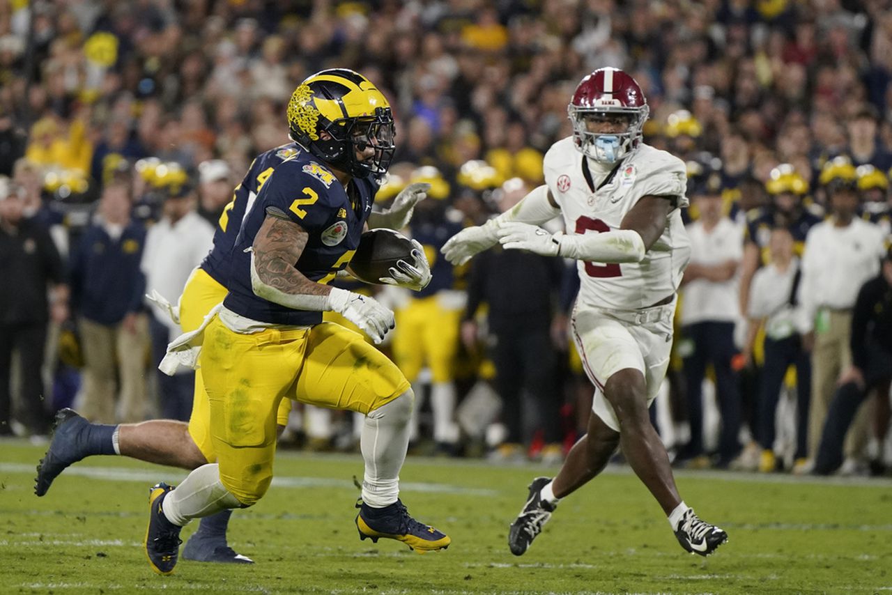 Jim Harbaughâs 11 words to describe Michiganâs OT win over Alabama in Rose Bowl