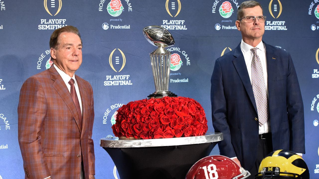 Nick Saban Jim Harbaugh Rose Bowl Press Conference 2023