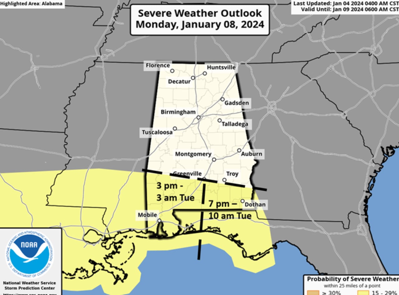 Severe weather in Alabama Friday, Monday: Where and when will it storm?