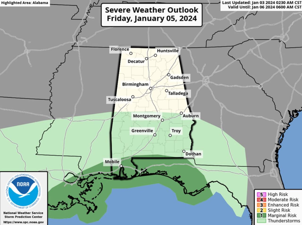 Severe weather possible in Alabama: When will storms arrive where I live?