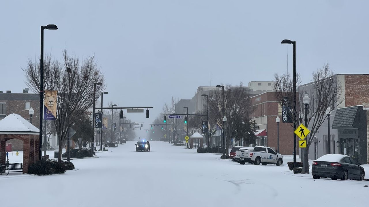 Snow and ice across north Alabama create treacherous road conditions