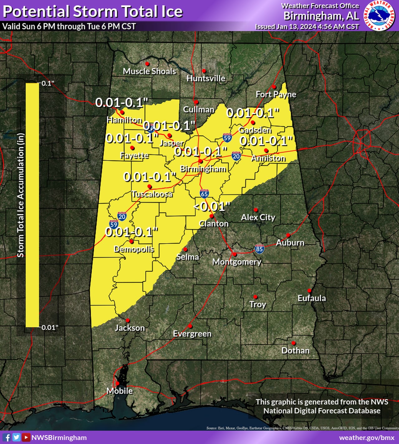 Snow in Alabama: Up to 4 inches possible in areas as winter storm threatens wind chills below zero