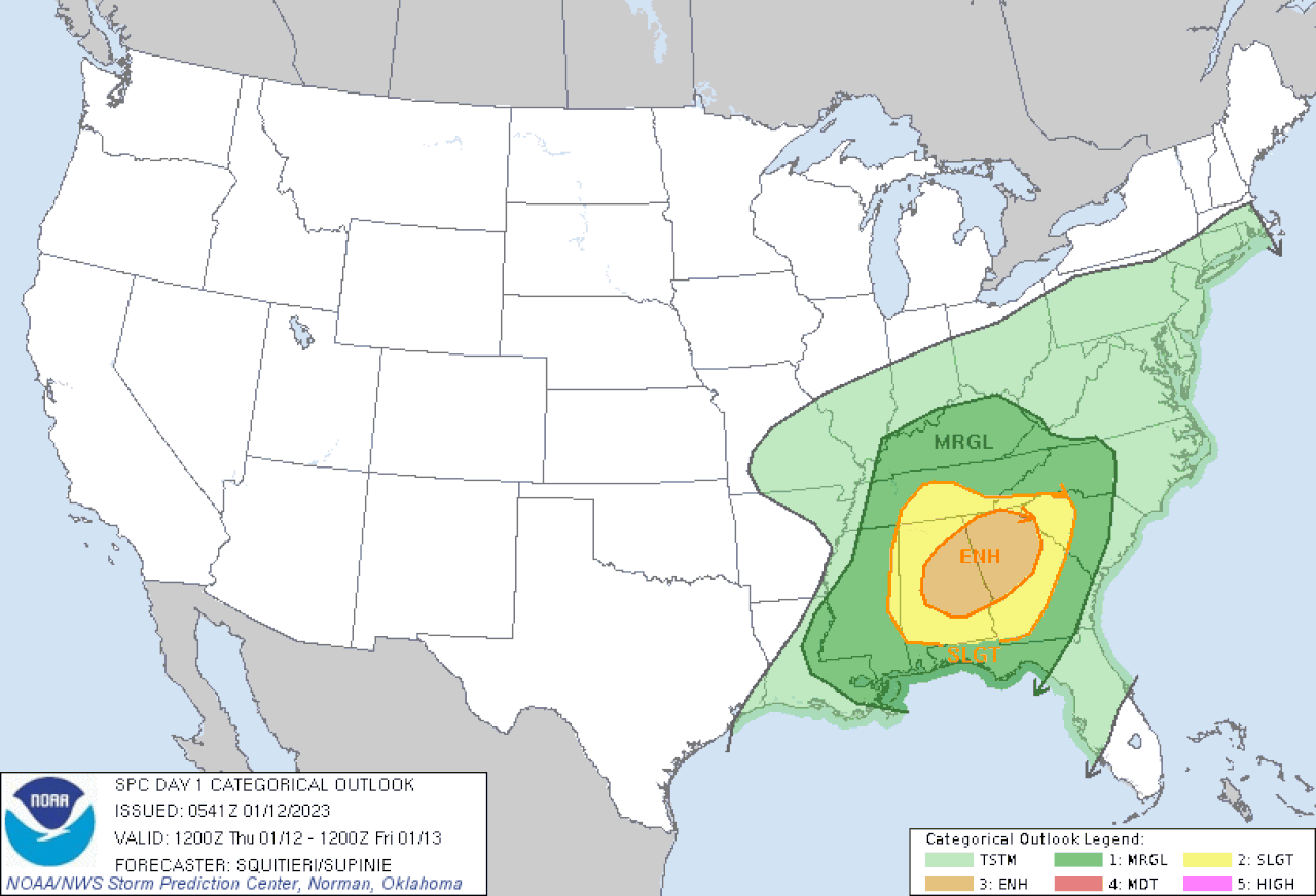 Jan 12 2023 severe weather outlook