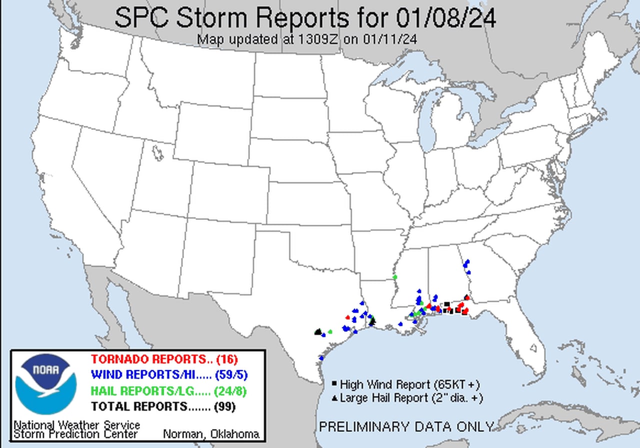 Two tornadoes confirmed so far from Tuesday storms