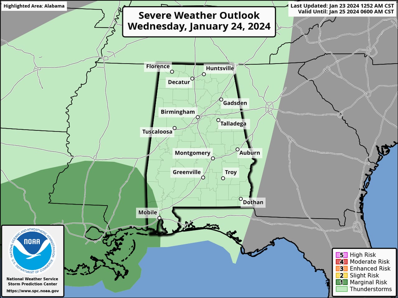 Up to 6 inches of rain possible in Alabama this week