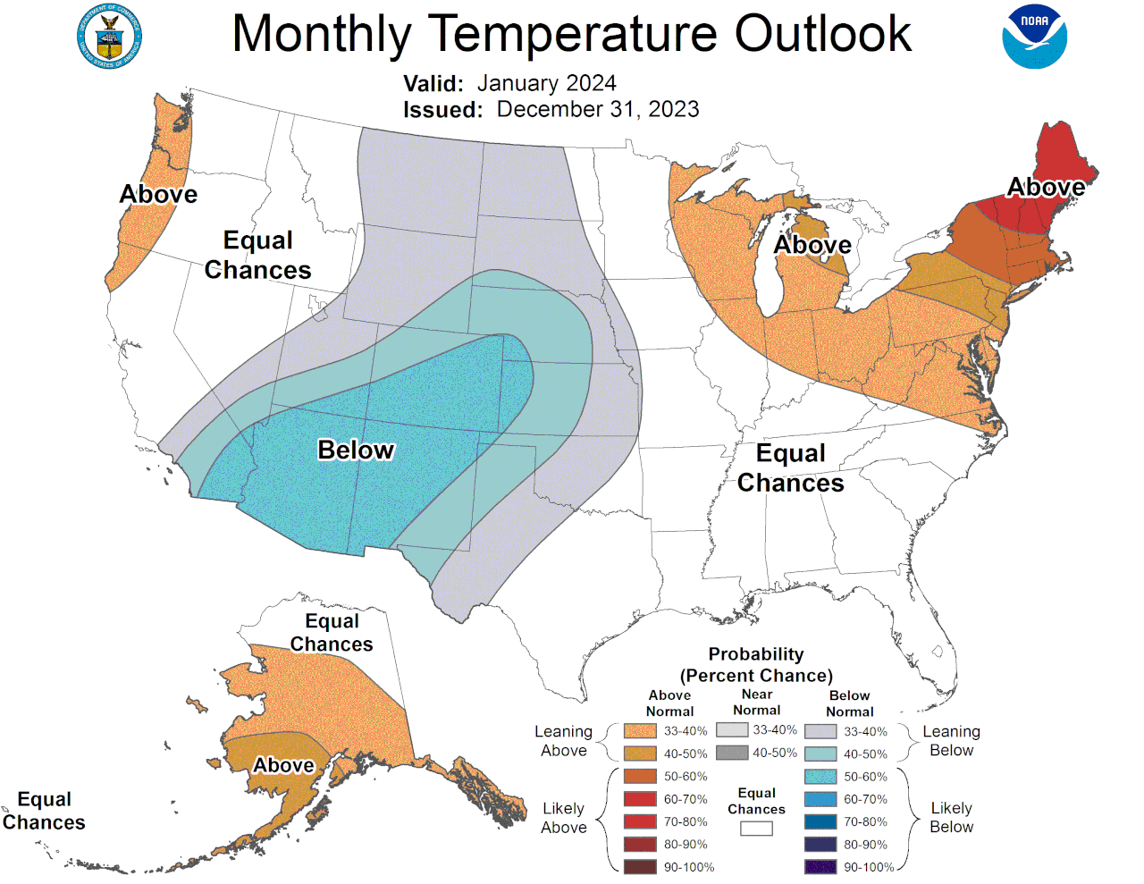 January temperature outlook