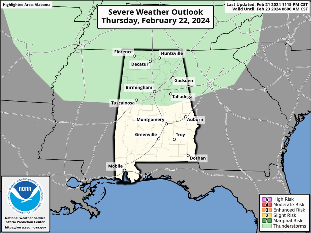 Alabamaâs long-range forecast hints at possibility of severe weather next week