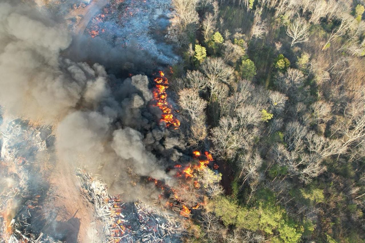 Bessemer woods fire visible for several miles now under control