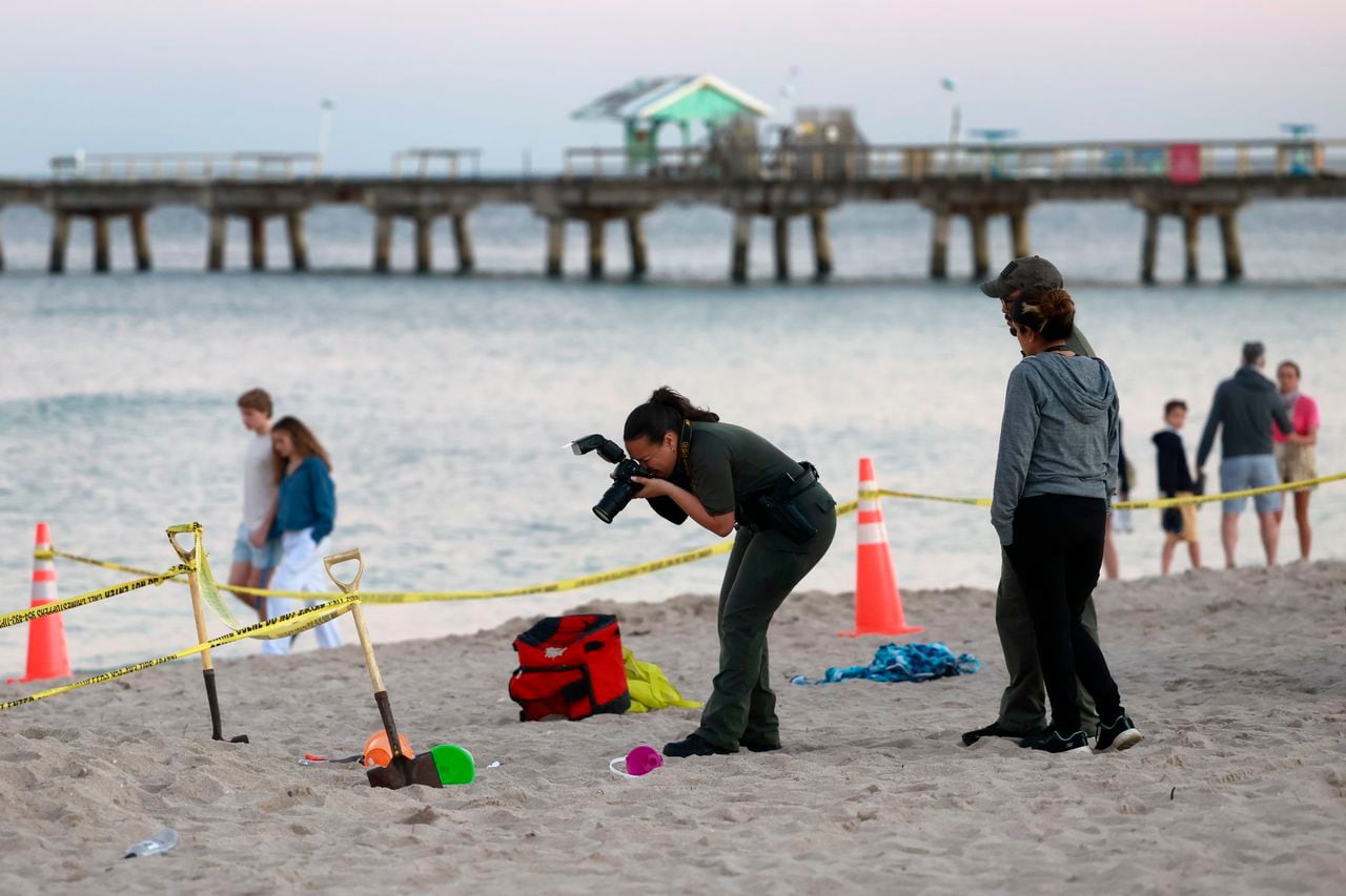 Girl dies after hole she dug in sand on Florida beach collapsed on her