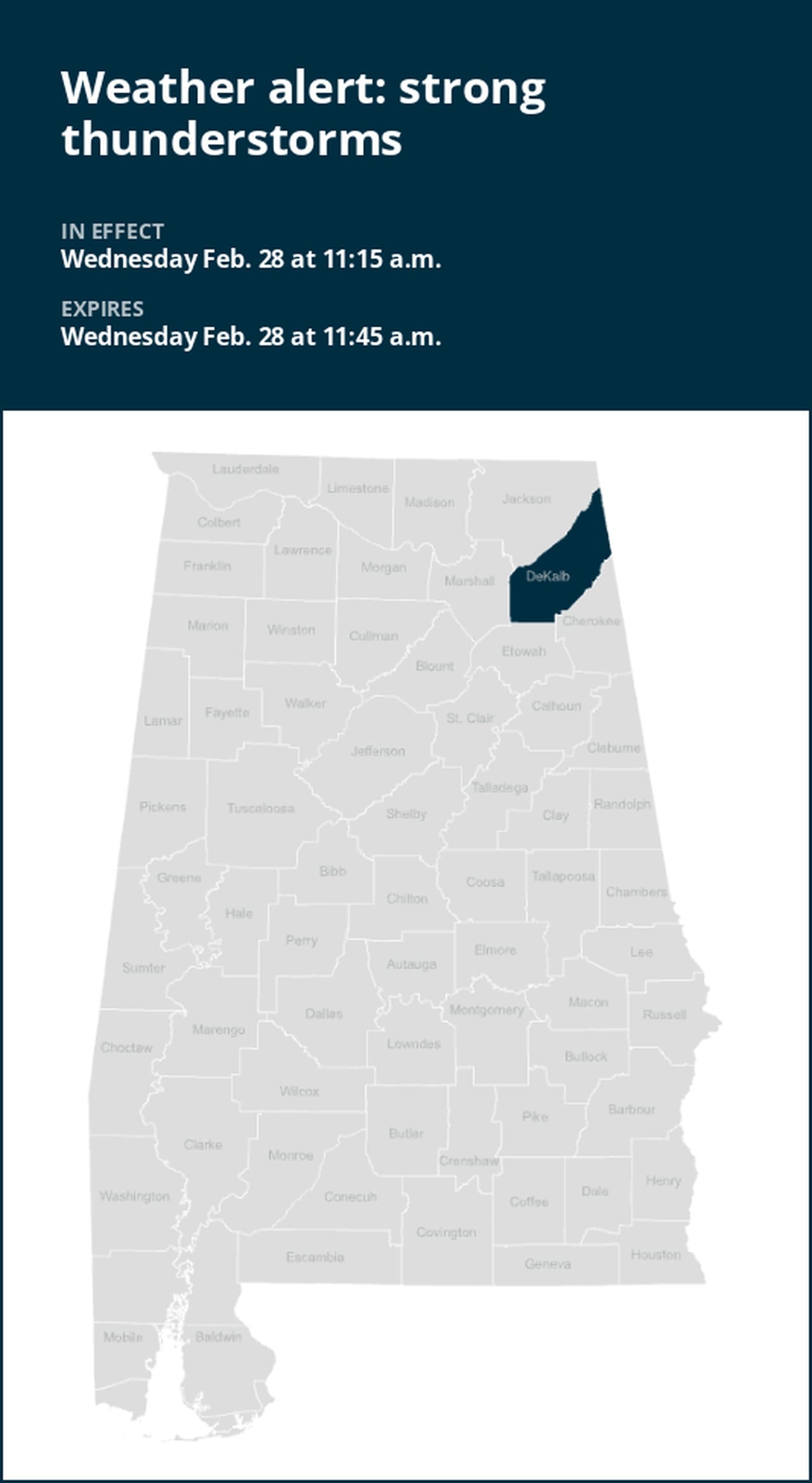 Pea-sized hail expected with thunderstorms to hit DeKalb County Wednesday