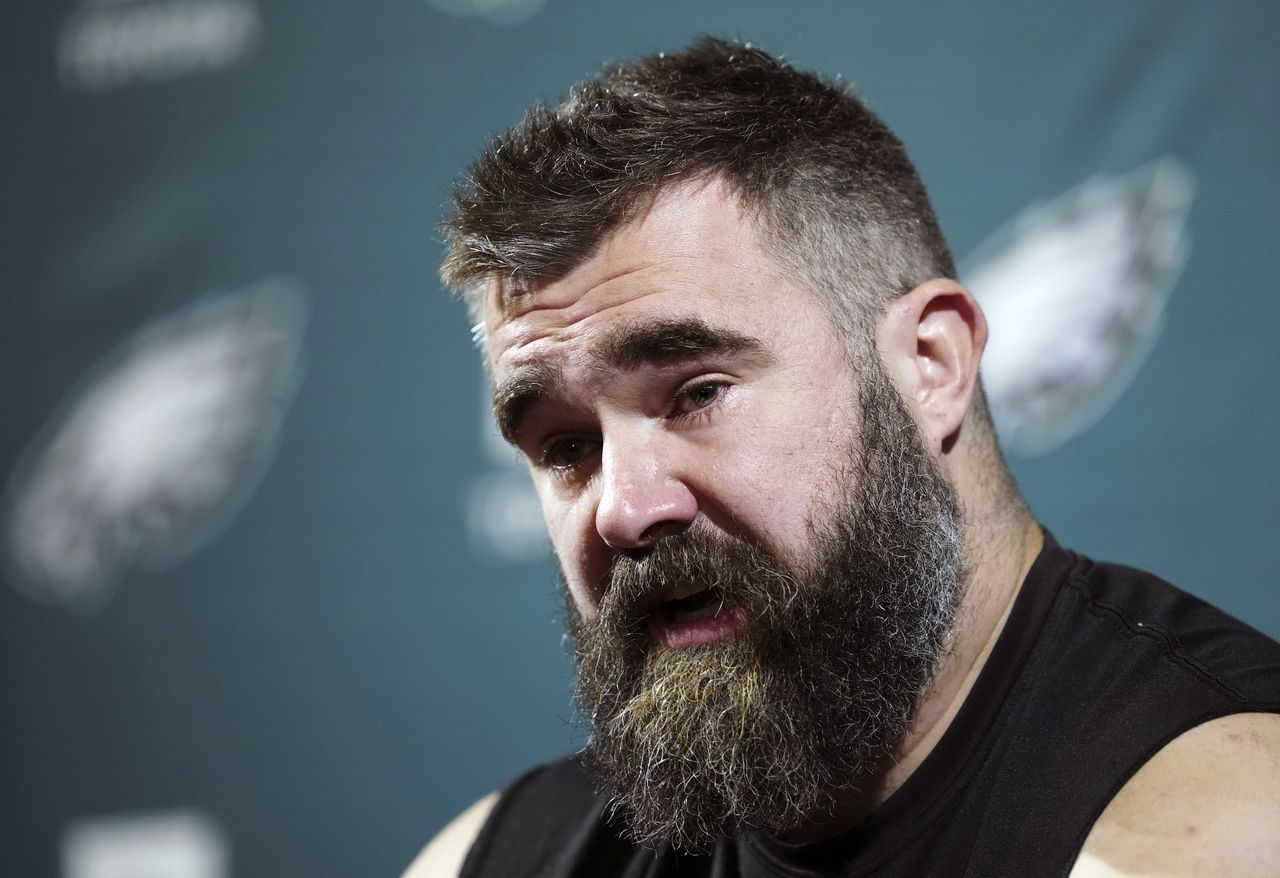 Watch Travis Kelce wipe away tears as emotional Jason Kelce retires from NFL